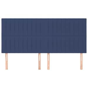 Čelo postele modré 160x5x118/128 cm látkové - obrázek 3