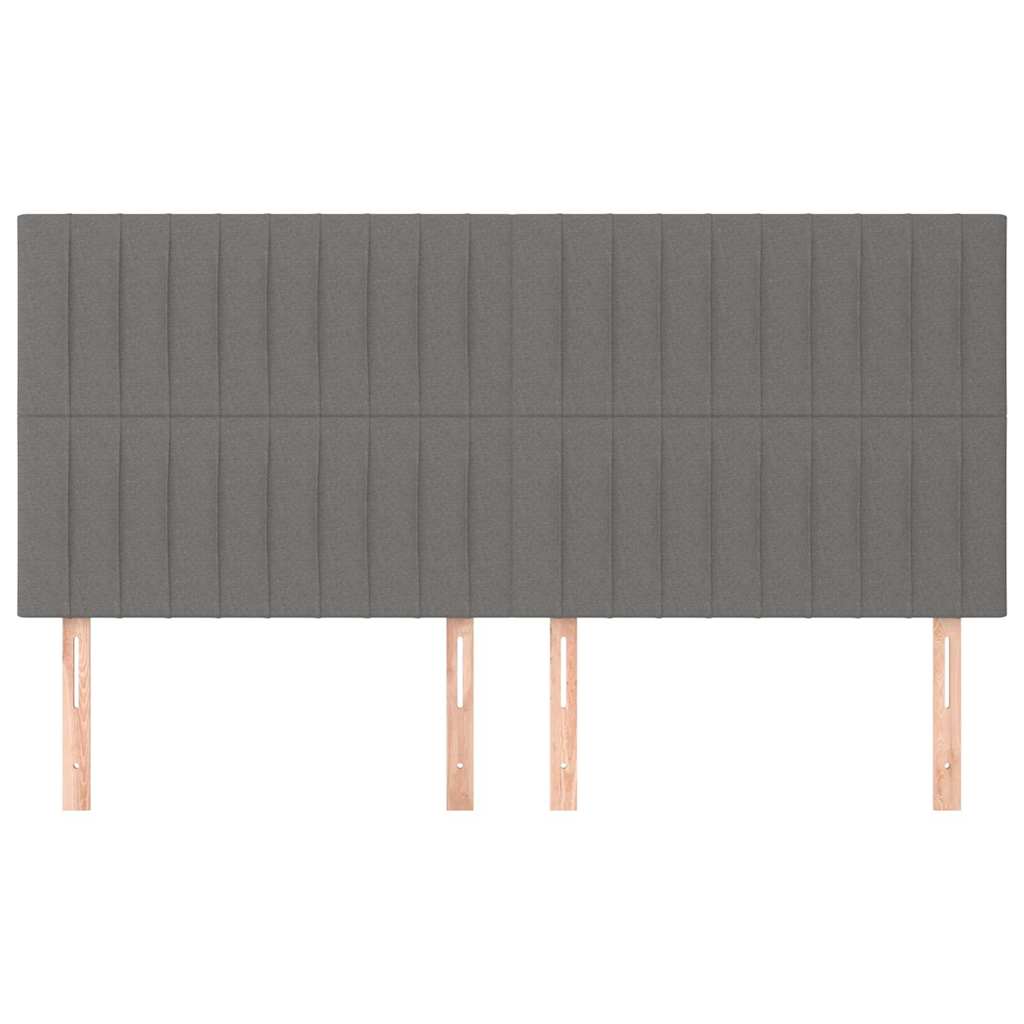 vidaXL Hoofdbord donkergrijs 180x5x118/128 cm Stof grijs, foto 2
