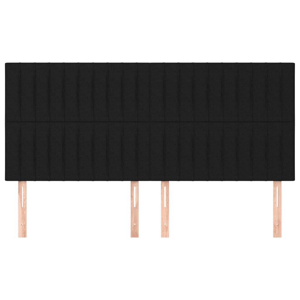 vidaXL Hoofdborden 4 st 90x5x78/88 cm stof zwart afbeelding