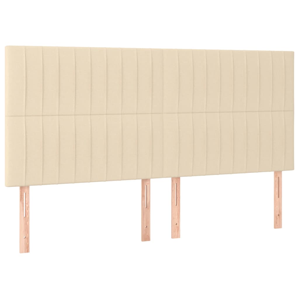 vidaXL Čelo postele 4 ks krémové 90x5x78/88 cm textil
