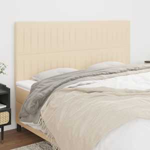 Vzglavje postelje kremne barve 180x5x118/128 cm blago
