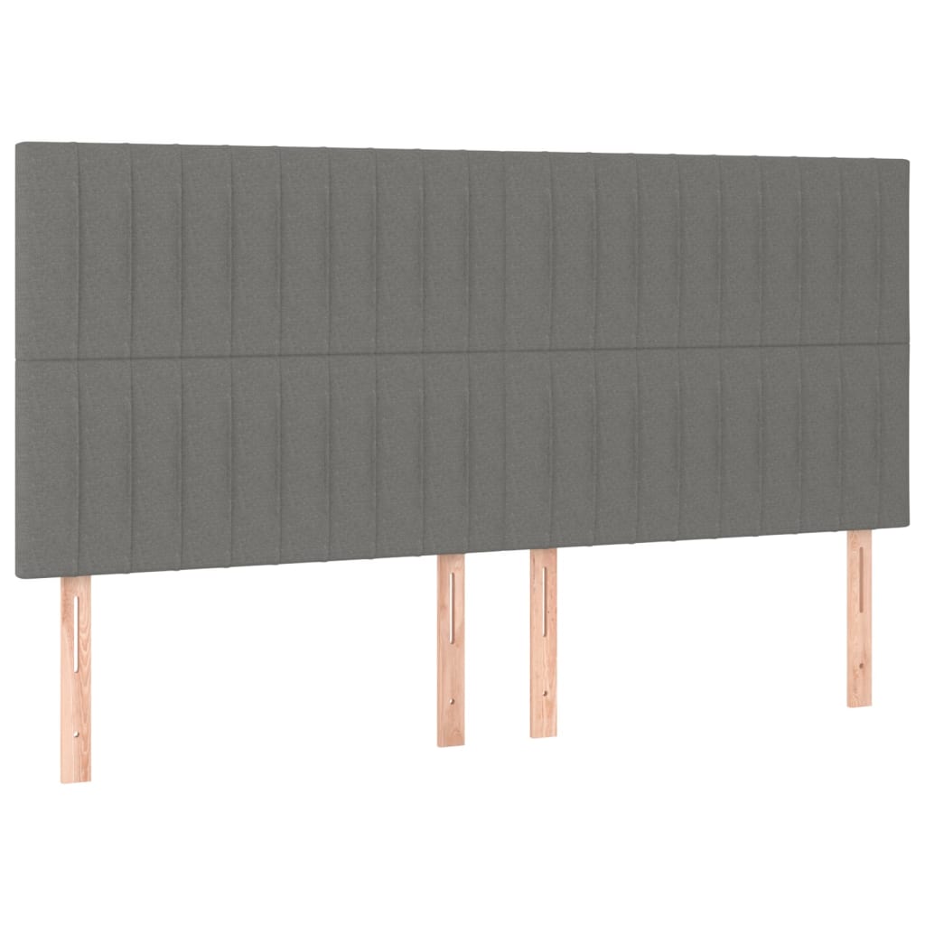 vidaXL Čelo postele 4 ks tmavě šedé 100 x 5 x 78/88 cm samet
