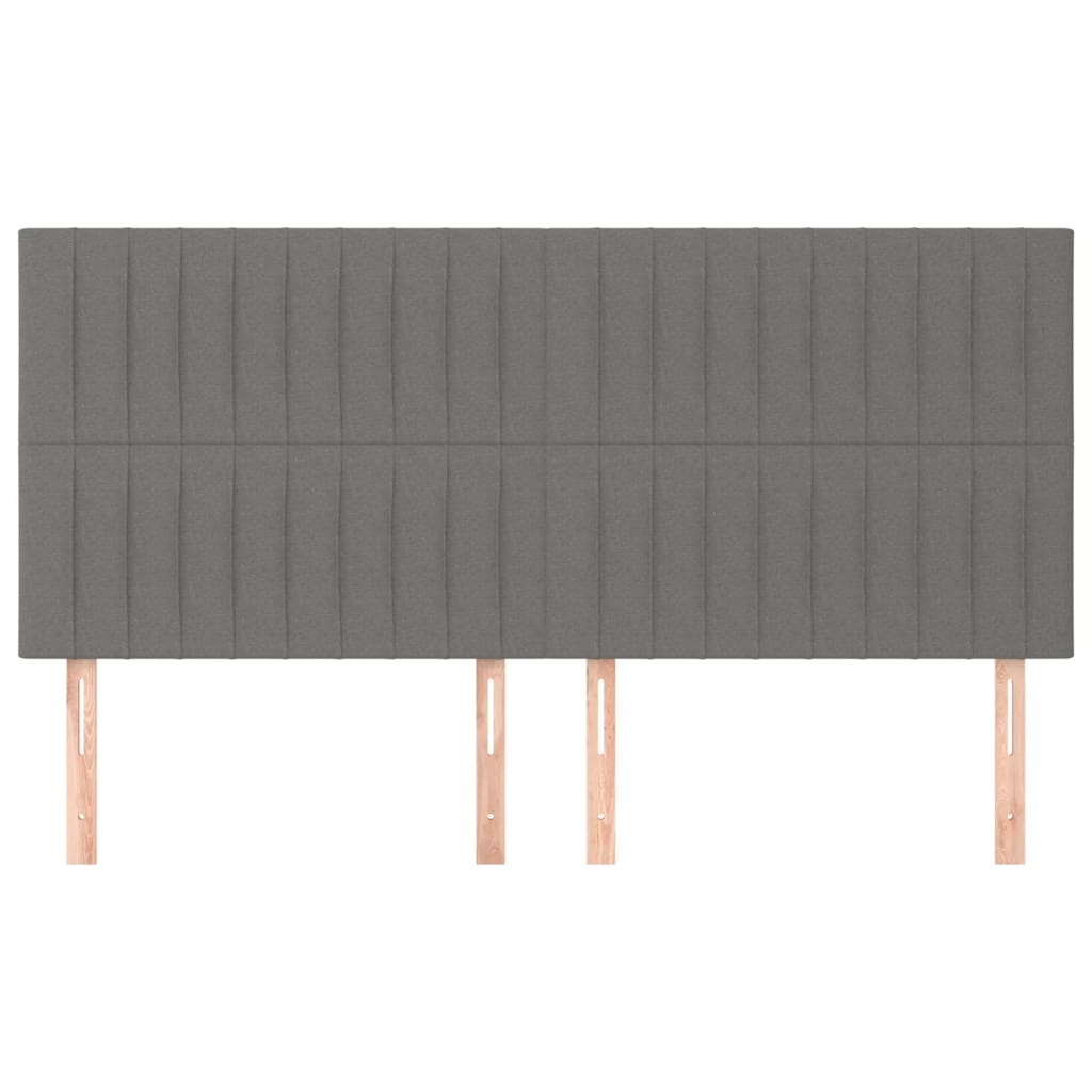 vidaXL Hoofdborden 4 st 100x5x78/88 cm stof donkergrijs afbeelding