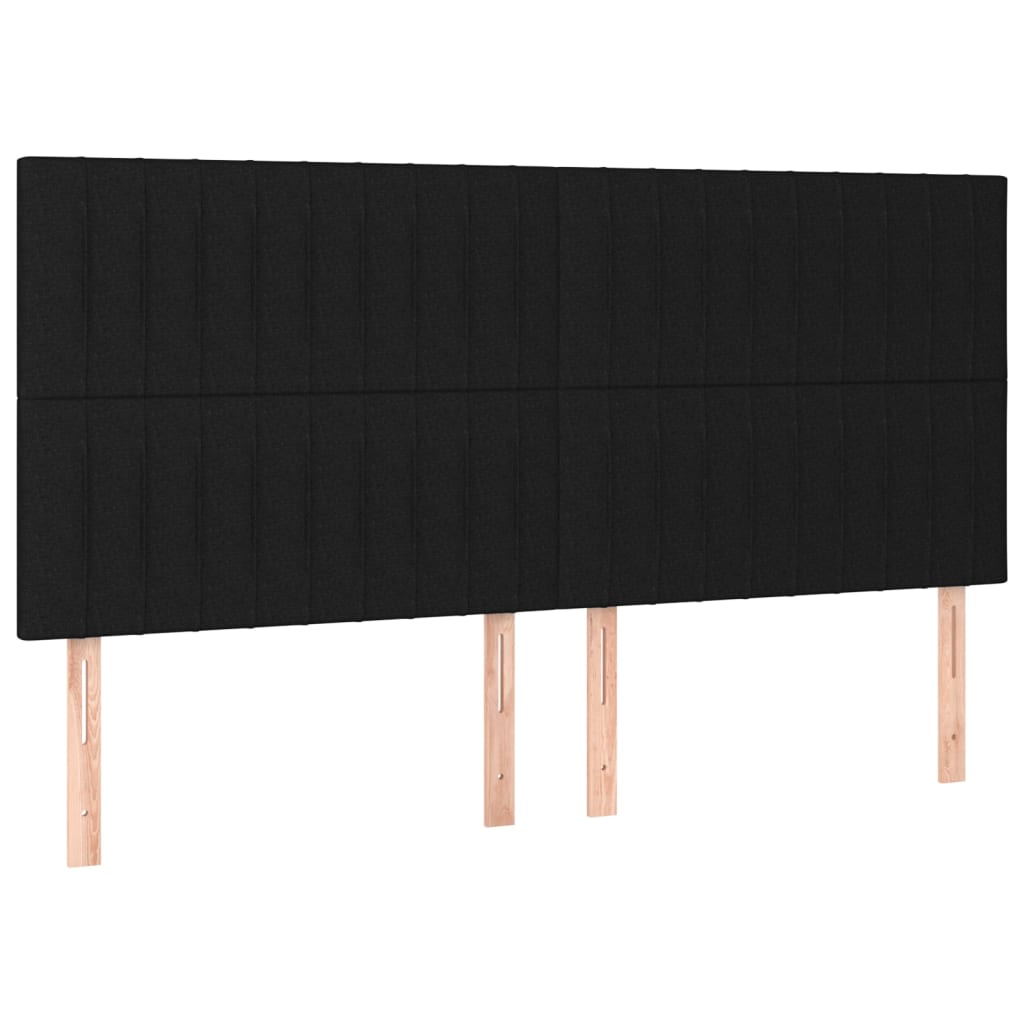 vidaXL ÄŚelo postele 4 ks ÄŤernĂ© 100x5x78/88 cm textil