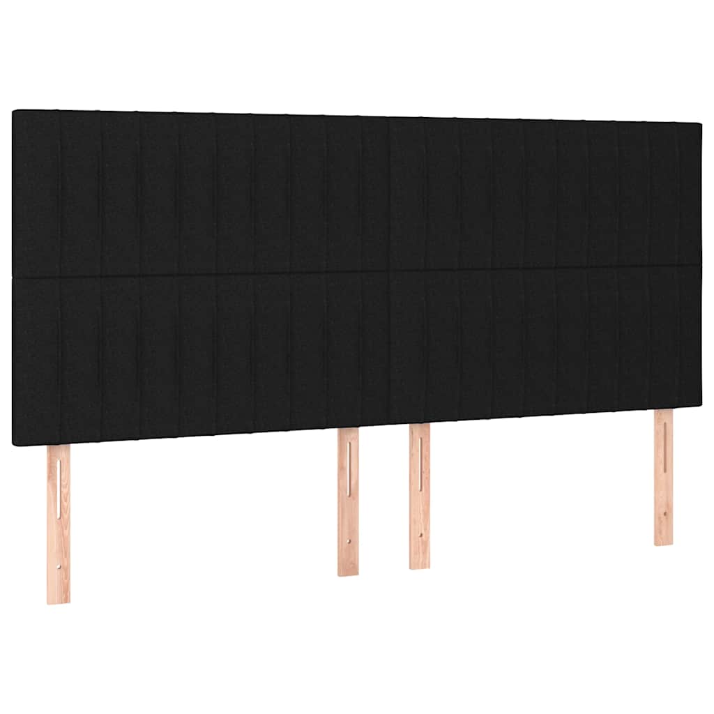 vidaXL Čelo postele černé 200x5x118/128 cm látkové