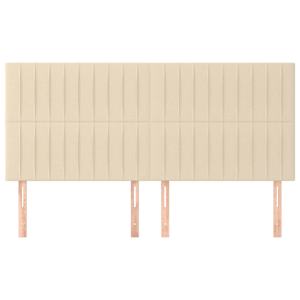 Čelo postele krémové 200x5x118/128 cm látkové - obrázek 3