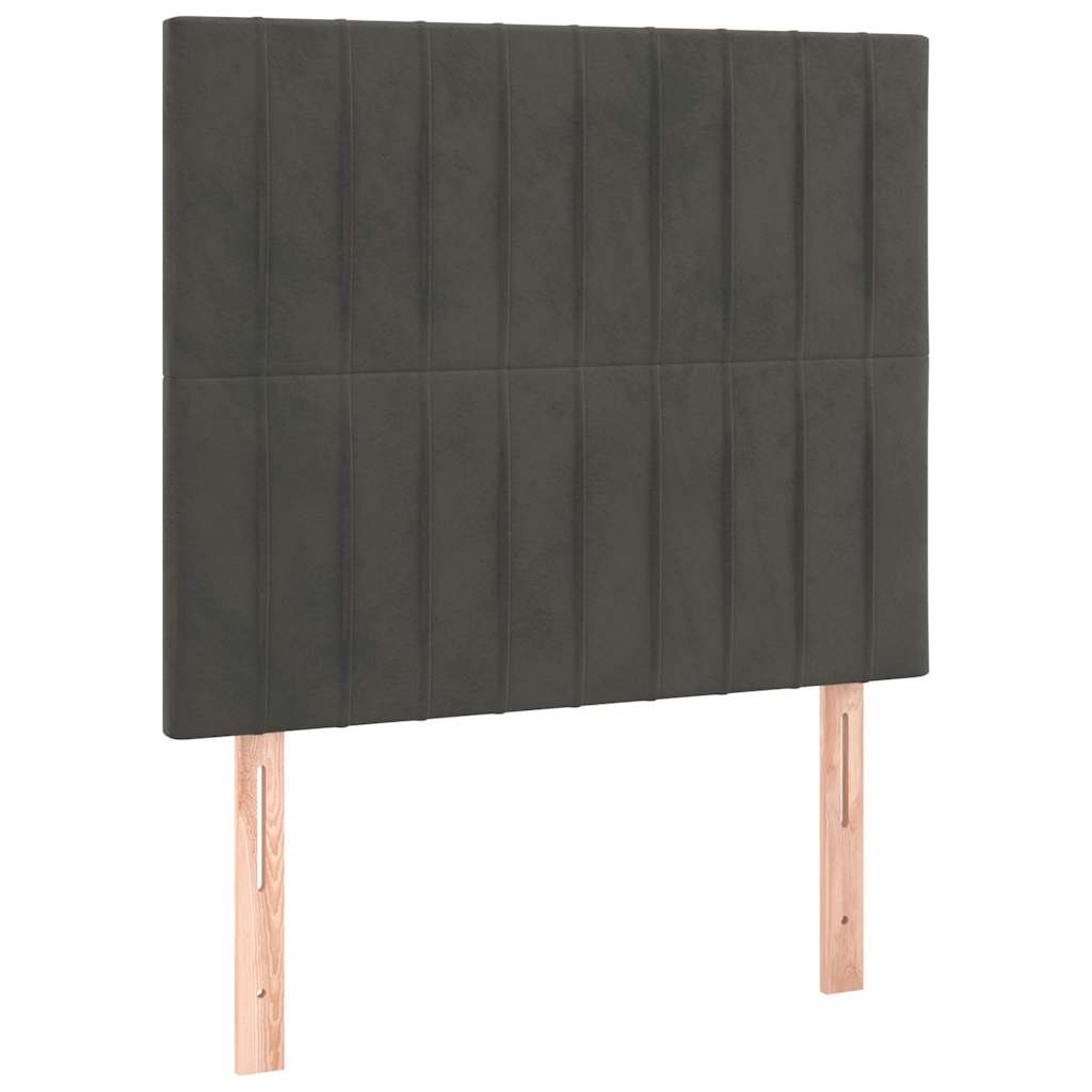 vidaXL Čelo postele tmavě šedé 80x5x118/128 cm sametové