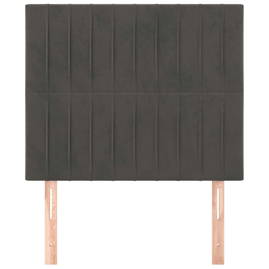 vidaXL Hoofdbord donkergrijs 80x5x118/128 cm Fluweel grijs, foto 2