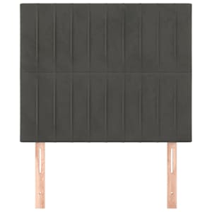 Čelo postele tmavě šedé 80x5x118/128 cm sametové - obrázek 3