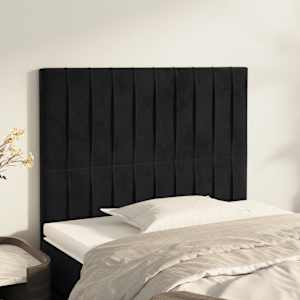 Čelo postele černé 80x5x118/128 cm sametové - obrázek 1