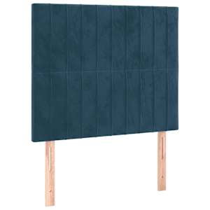 Čelo postele tmavě modré 80x5x118/128 cm sametové - obrázek 2