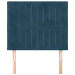 Čelo postele tmavě modré 80x5x118/128 cm sametové - obrázek 3