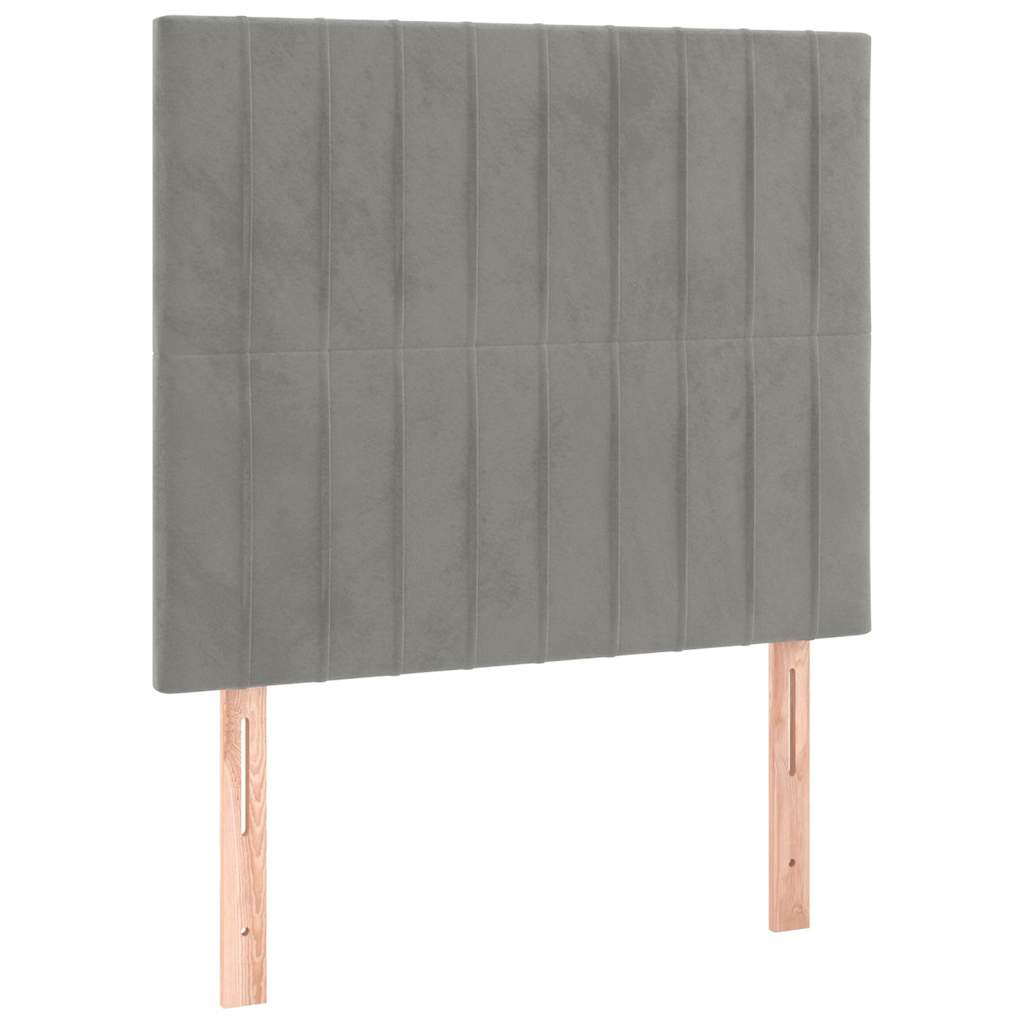 vidaXL Čelo postele světle šedé 90x5x118/128 cm sametové
