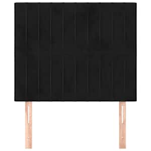 Čelo postele černé 90x5x118/128 cm sametové - obrázek 3