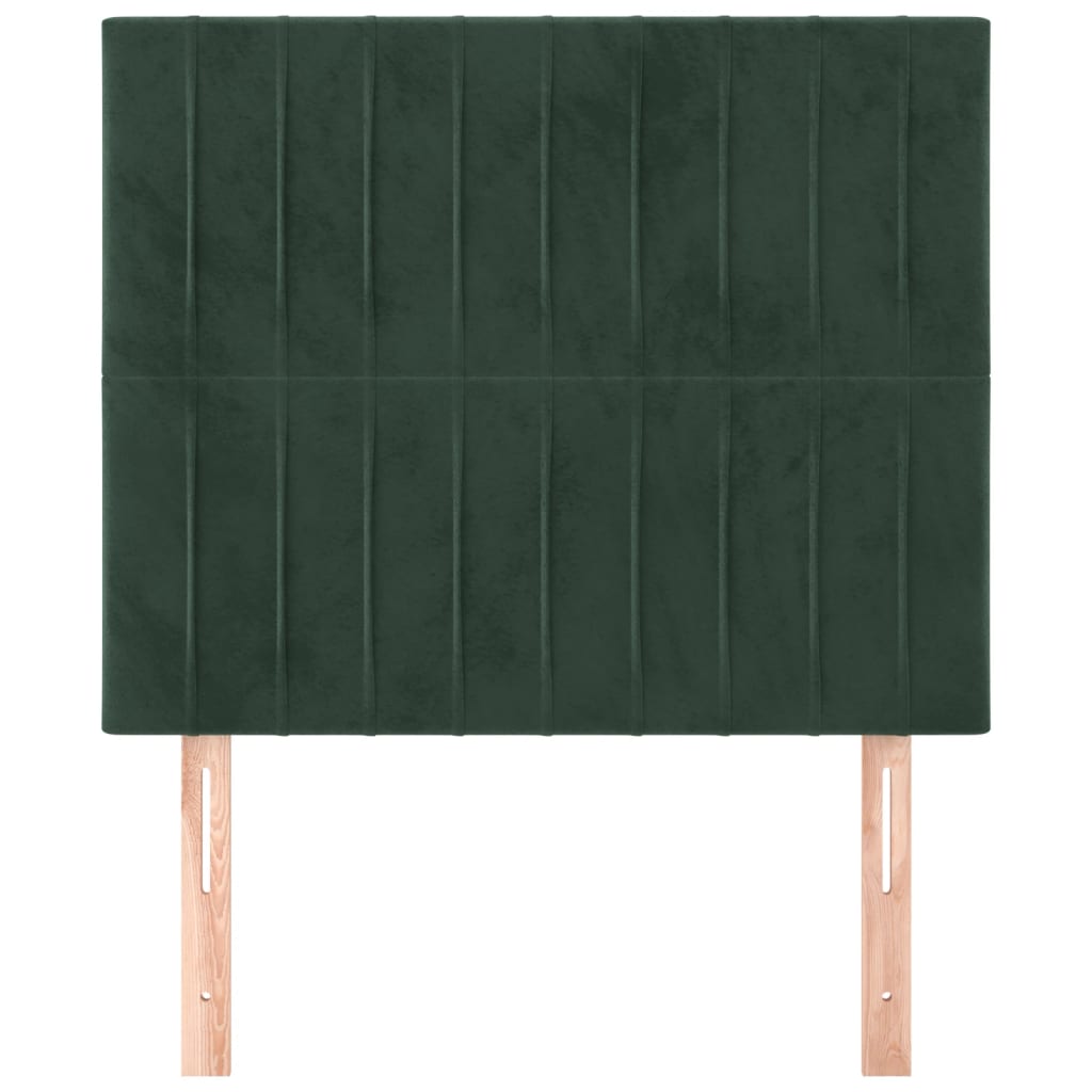 vidaXL Hoofdborden 2 st 90x5x78/88 cm fluweel donkergroen afbeelding