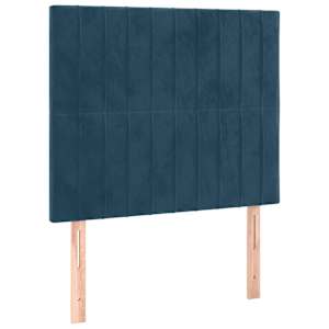 Čelo postele tmavě modré 90x5x118/128 cm sametové - obrázek 2