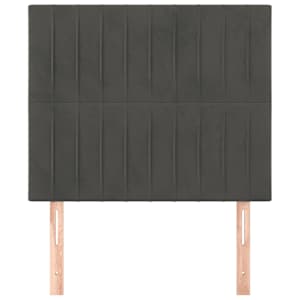 Čelo postele tmavě šedé 100x5x118/128 cm sametové - obrázek 3