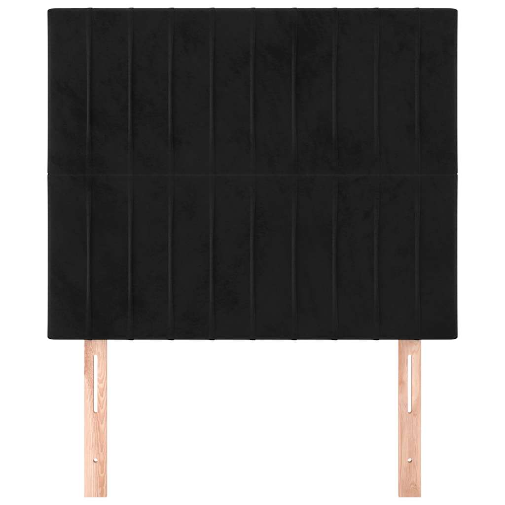 vidaXL Hoofdbord zwart 100x5x118/128 cm fluweel, foto 2