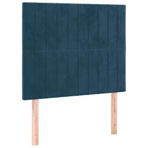Čelo postele tmavě modré 100x5x118/128 cm sametové - obrázek 2