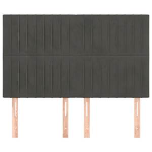 Čelo postele tmavě šedé 144x5x118/128 cm sametové - obrázek 3