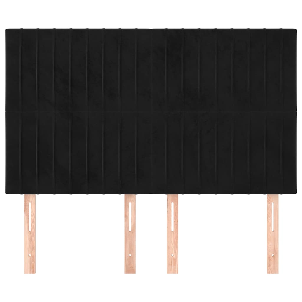 vidaXL Hoofdbord zwart 144x5x118/128 cm fluweel, foto 2