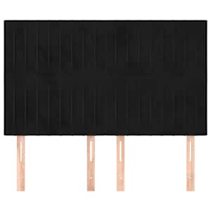 Čelo postele černé 144x5x118/128 cm sametové - obrázek 3