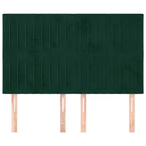 Čelo postele tmavě zelené 144x5x118/128 cm sametové - obrázek 3