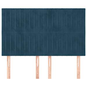 Čelo postele tmavě modré 144x5x118/128 cm sametové - obrázek 3