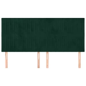 Čelo postele tmavě zelené 160x5x118/128 cm sametové - obrázek 3