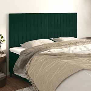 Čelo postele tmavě zelené 160x5x118/128 cm sametové - obrázek 1