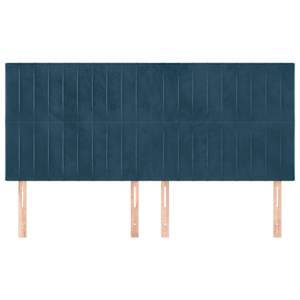 Čelo postele tmavě modré 160x5x118/128 cm sametové - obrázek 3