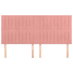Čelo postele růžové 160x5x118/128 cm sametové - obrázek 3