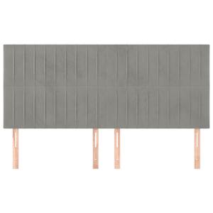 Čelo postele světle šedé 180x5x118/128 cm sametové - obrázek 3
