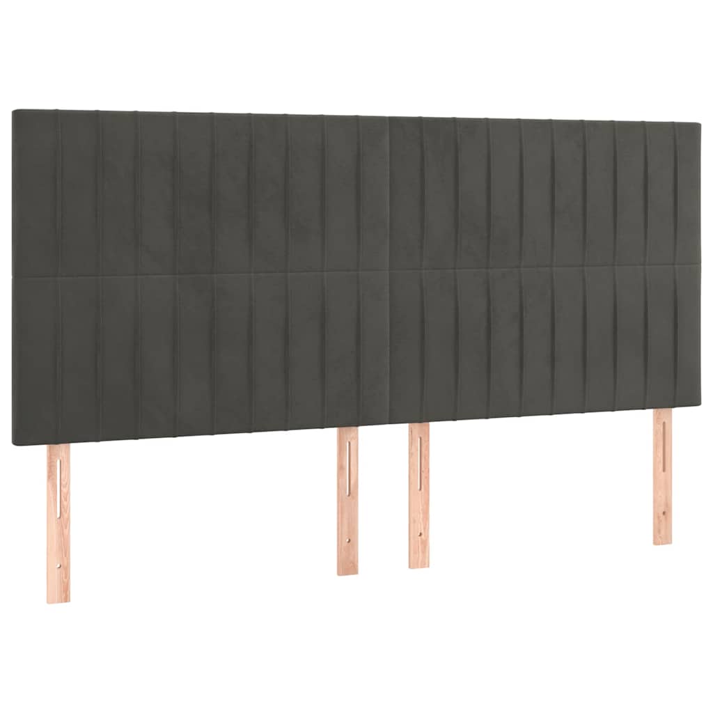 vidaXL Čelo postele tmavě šedé 180x5x118/128 cm sametové
