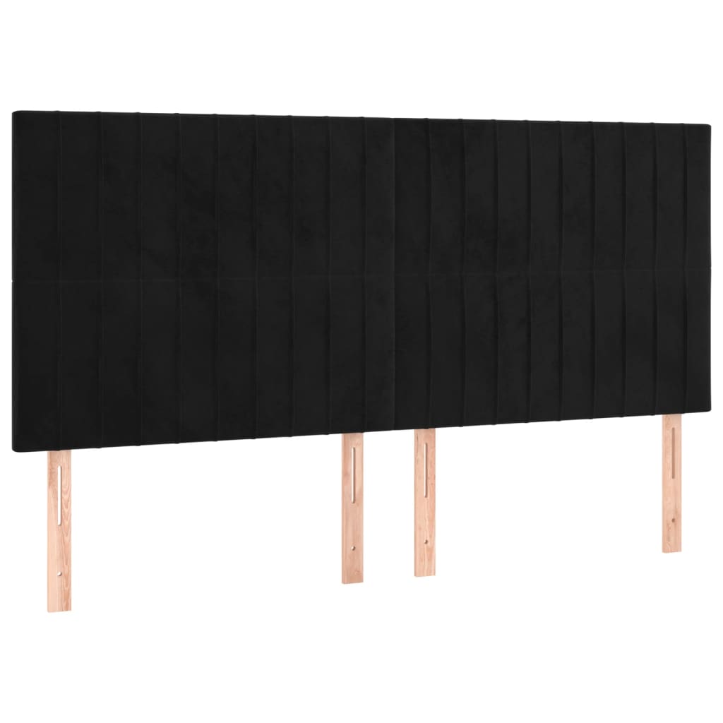 Thumbnail - vidaXL Kopfteile 4 Stk. Schwarz 90x5x78/88 cm Samt