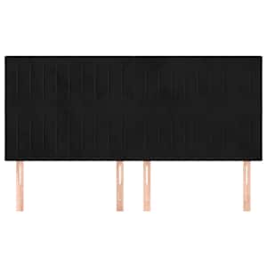 Čelo postele černé 180x5x118/128 cm sametové - obrázek 3
