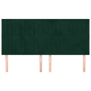 Čelo postele tmavě zelené 180x5x118/128 cm sametové - obrázek 3