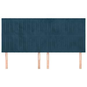 Čelo postele tmavě modré 180x5x118/128 cm sametové - obrázek 3