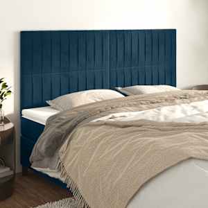 Čelo postele tmavě modré 180x5x118/128 cm sametové - obrázek 1