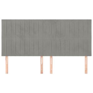 Čelo postele světle šedé 200 x 5 x 118/128 cm sametové - obrázek 3