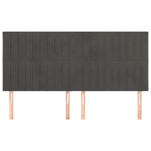Čelo postele tmavě šedé 200x5x118/128 cm sametové - obrázek 3