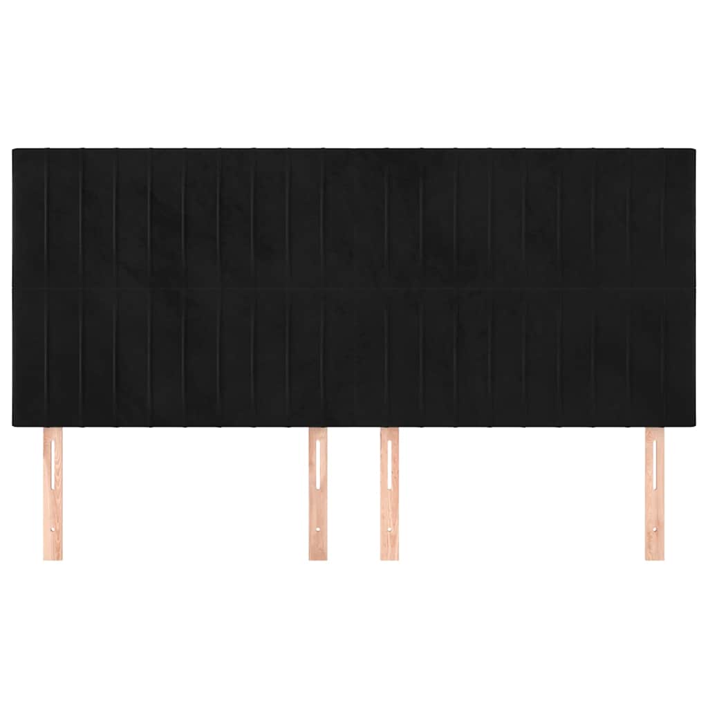 vidaXL Hoofdbord zwart 200x5x118/128 cm fluweel, foto 2