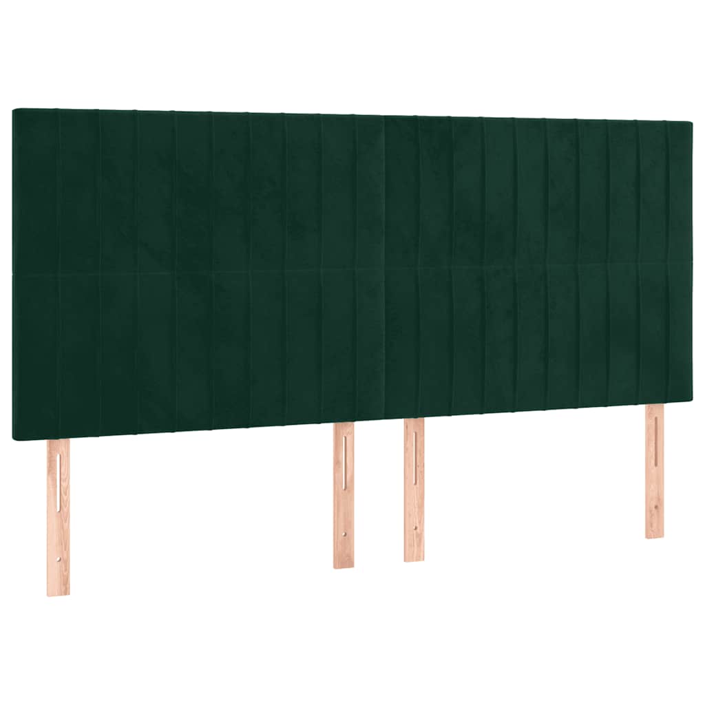 vidaXL Čelo postele tmavě zelené 200x5x118/128 cm sametové