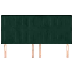 Čelo postele tmavě zelené 200x5x118/128 cm sametové - obrázek 3
