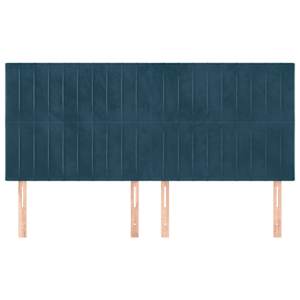 Čelo postele tmavě modré 200x5x118/128 cm sametové - obrázek 3
