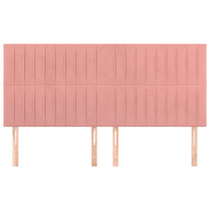 Čelo postele růžové 200x5x118/128 cm sametové - obrázek 3