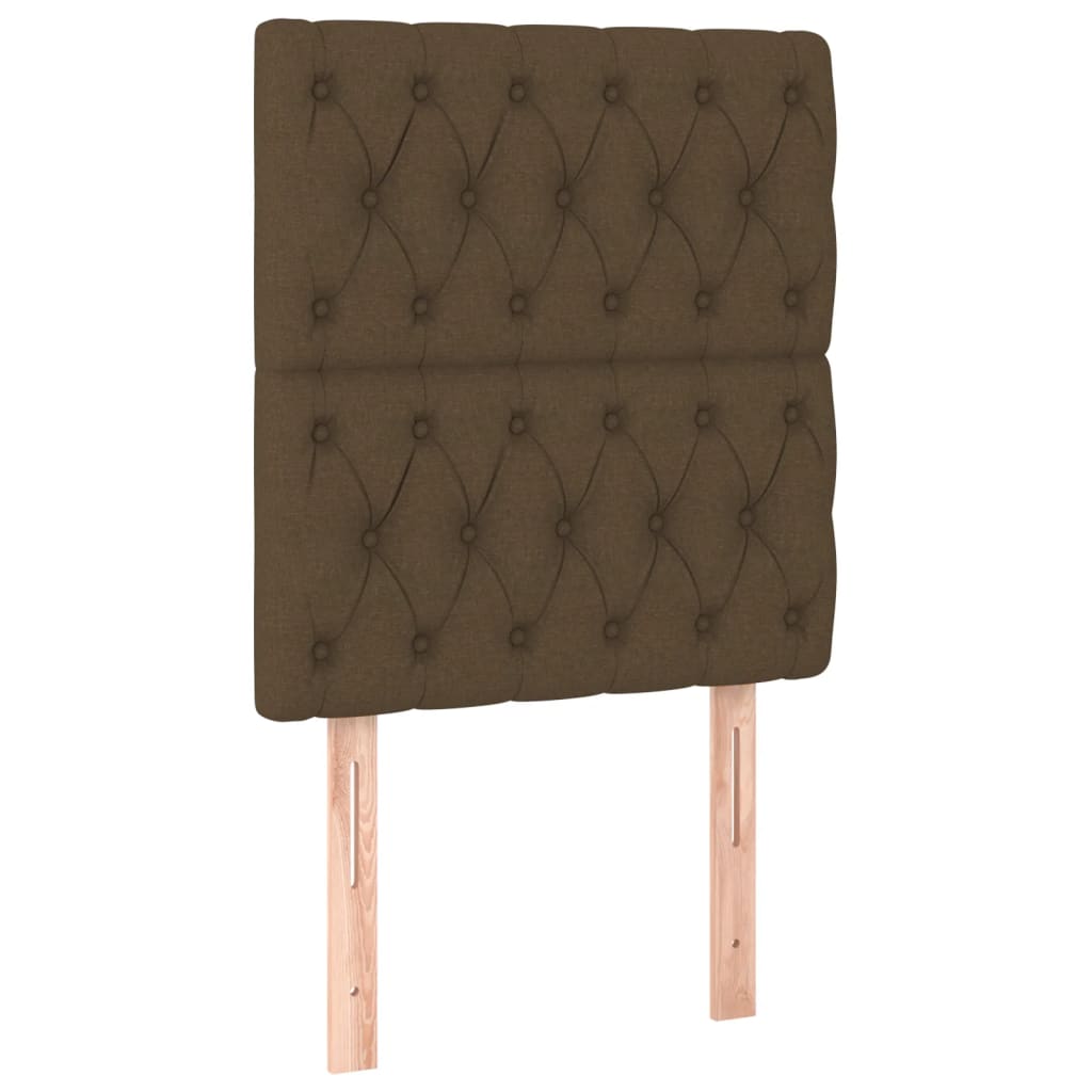 vidaXL Čelo postele tmavě hnědé 80x7x118/128 cm látkové