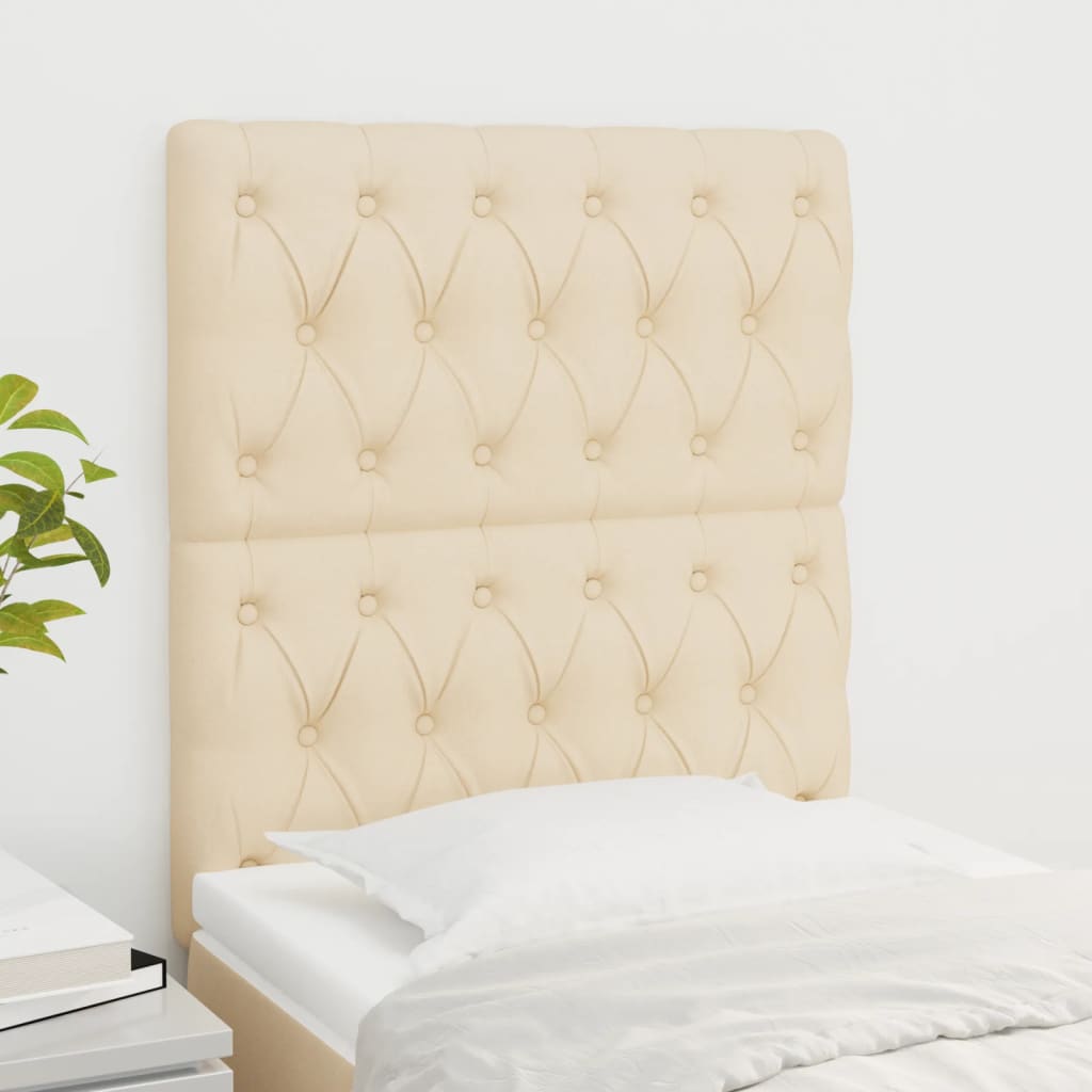 vidaXL Tăblii de pat, 2 buc, crem, 80x7x78/88 cm, textil