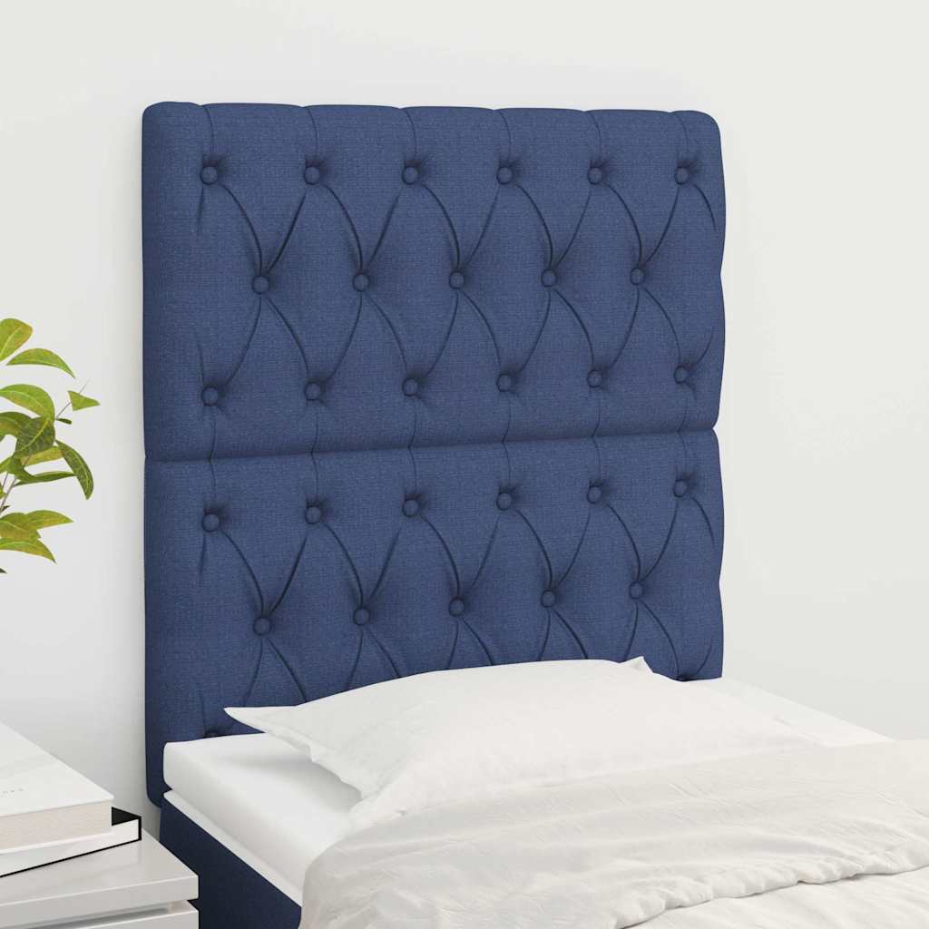vidaXL Kopfteil Blau 80x7x118/128 cm Stoff