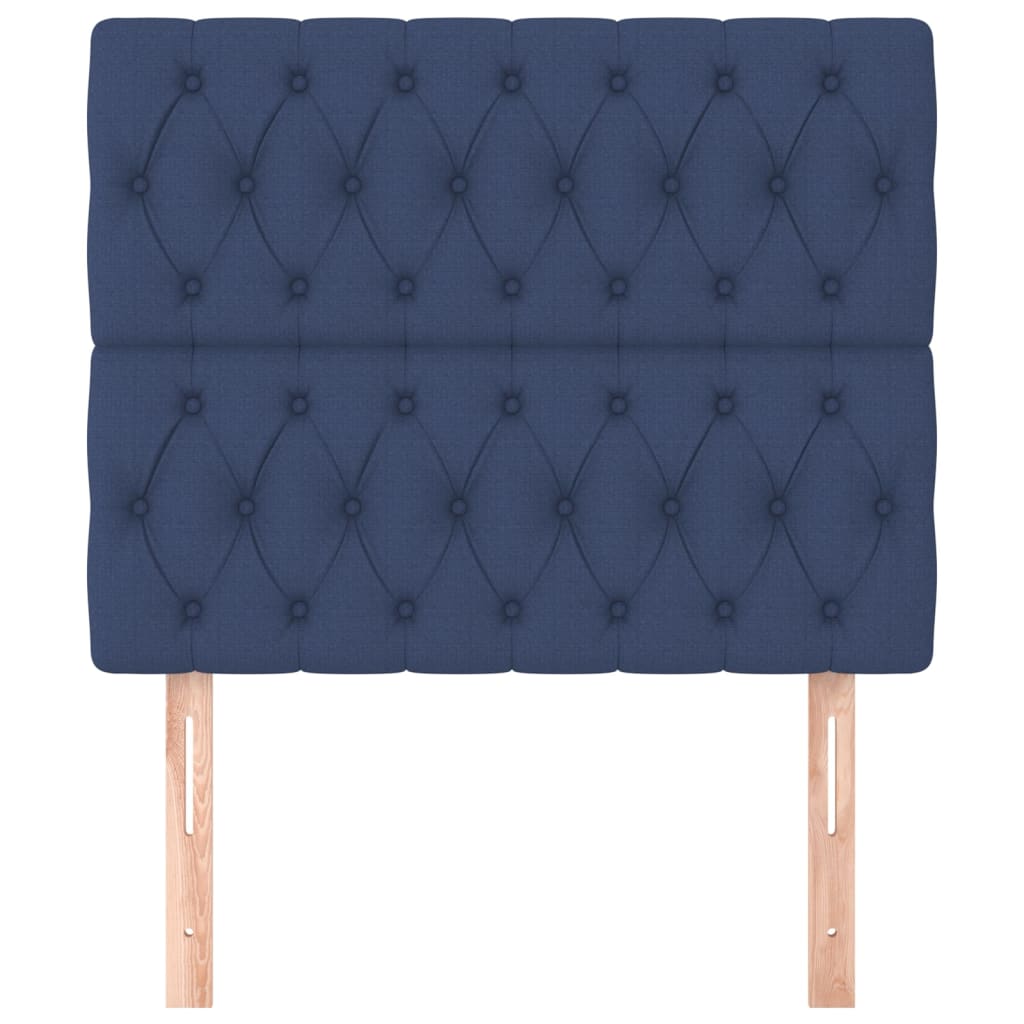 vidaXL Hoofdborden 2 st 90x7x78/88 cm stof blauw afbeelding